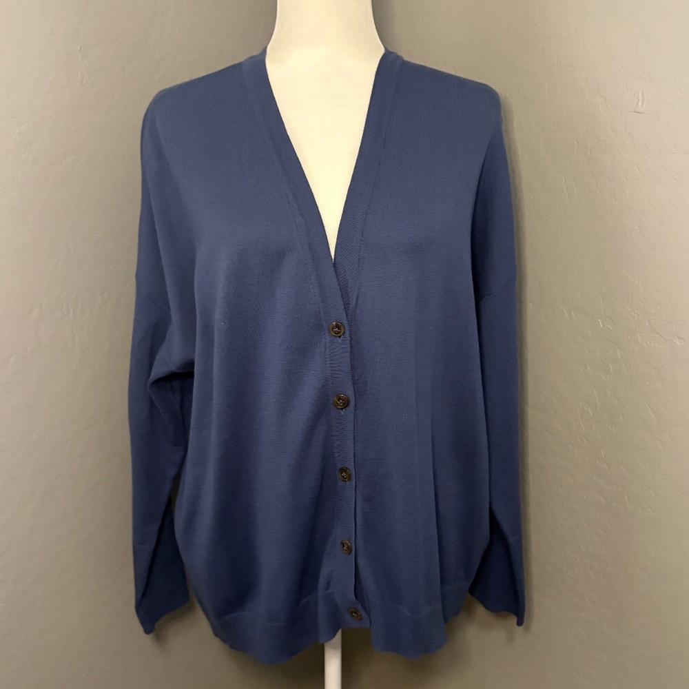 J. Jill Twilight Blue Knit Button Down Cardigan New With Tags Size‎ 1X